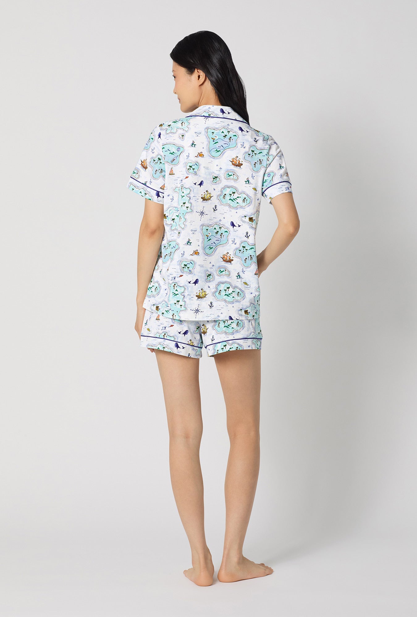 Bed Head Treasure Hunt/Watermelon S/S Classic Shorty Stretch Jersey PJ Set