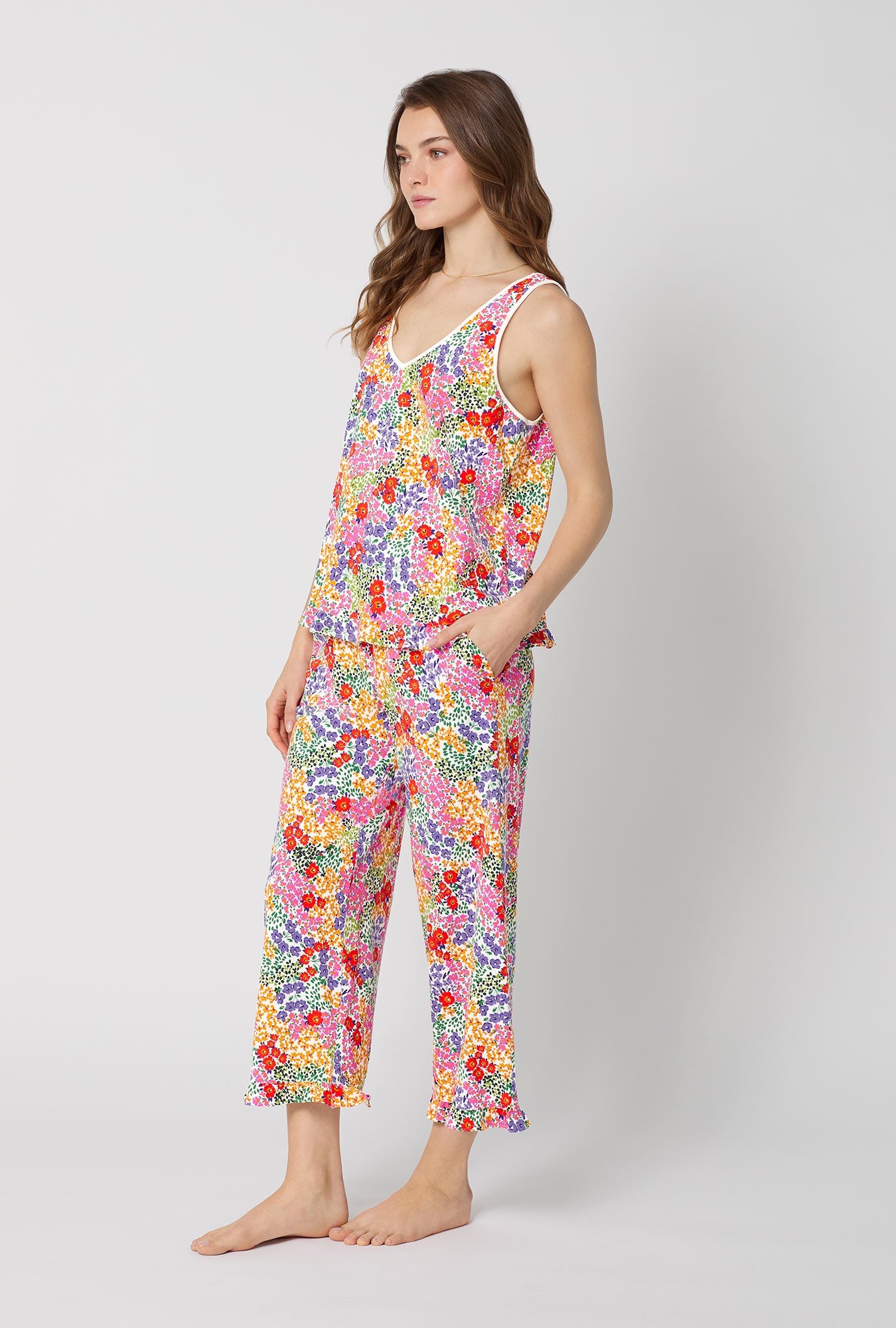 Bed Head Spring Fields Ruffle Tank Cropped PJ Set