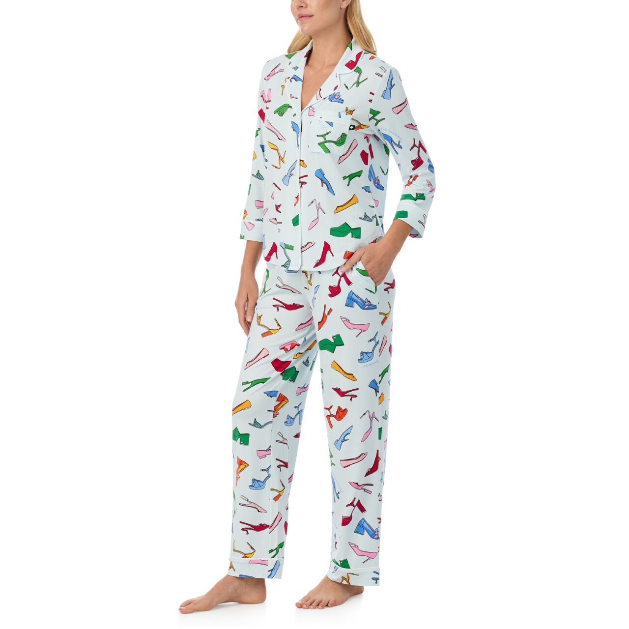 Kate Spade Recycled Brushed Jersey 3/4/S Long PJ Set