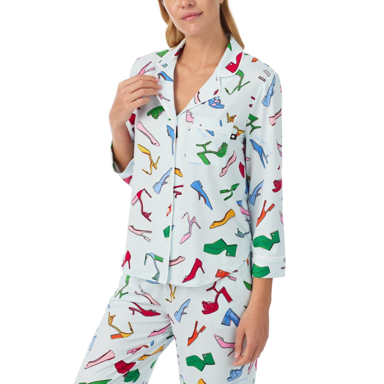 Kate Spade Recycled Brushed Jersey 3/4/S Long PJ Set