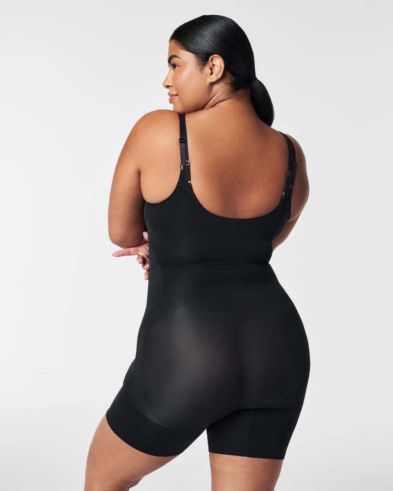 Open-bust design to pair with your own bra