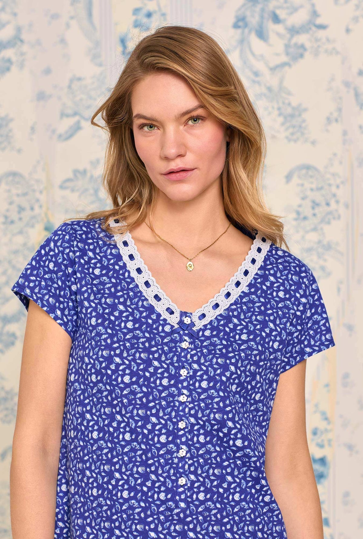 Eileen West Cotton Knit Short Nightshirt