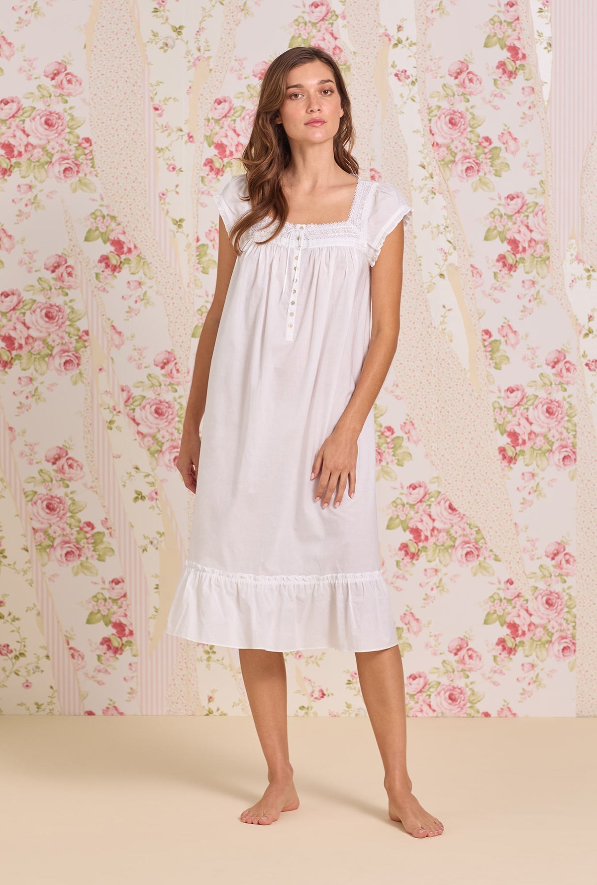 Eileen West 100% Cotton Lawn C/S Waltz Nightgown