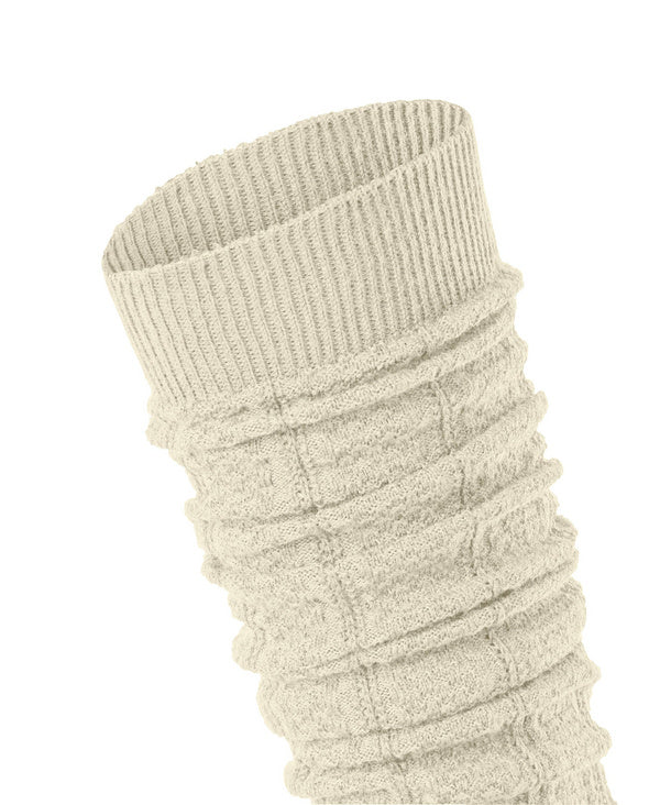 Falke sustainable knit leg warmers with ribbed needlepoint texture