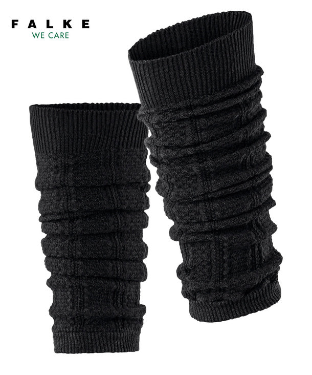 Elegant striped Falke leg warmers made from organic cotton and wool