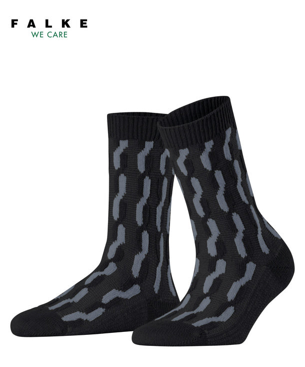 Falke Tress Lock wool socks with two-tone braided design