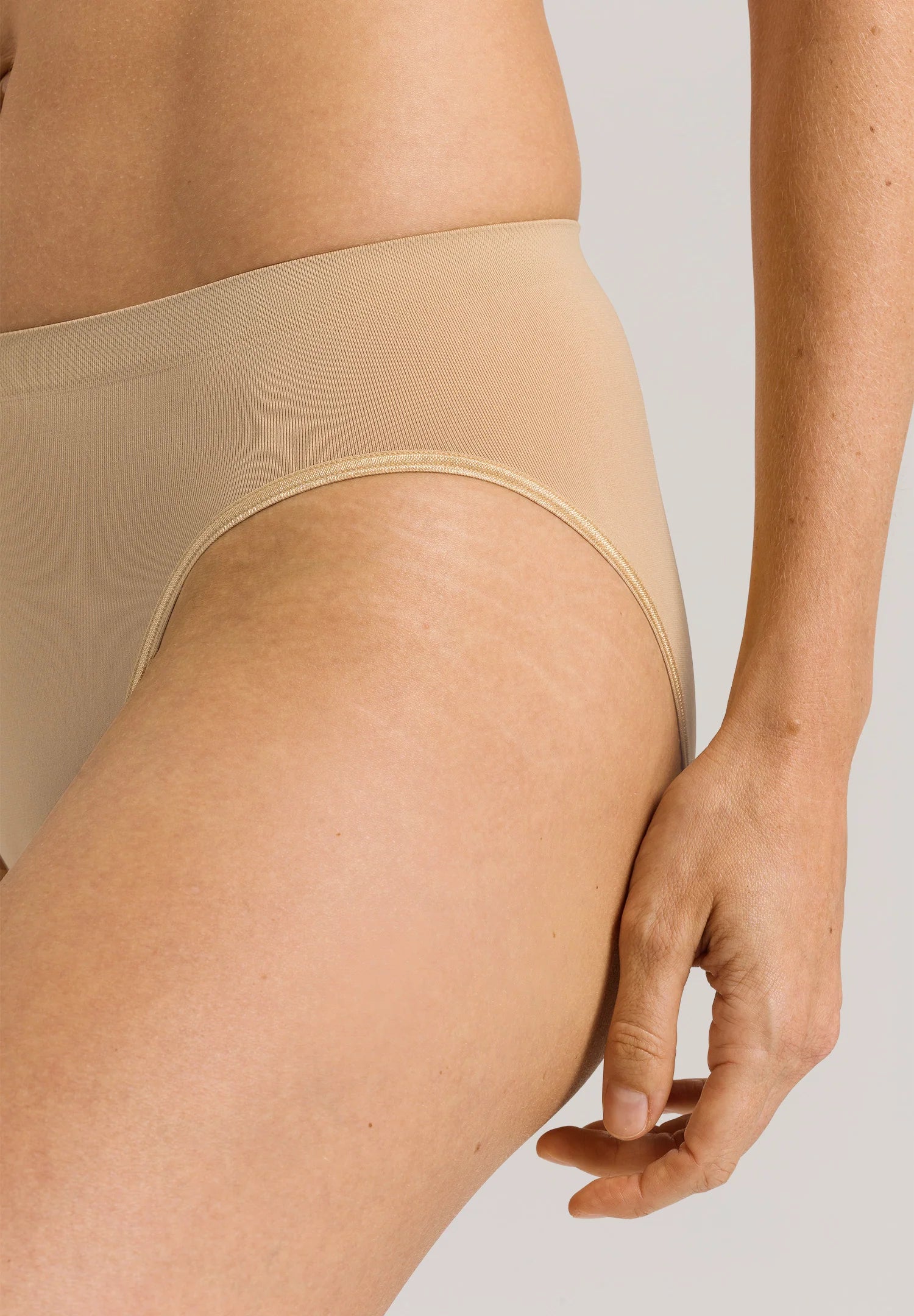 Hanro Touch Feeling Hi-Cut Brief Panty - Beige