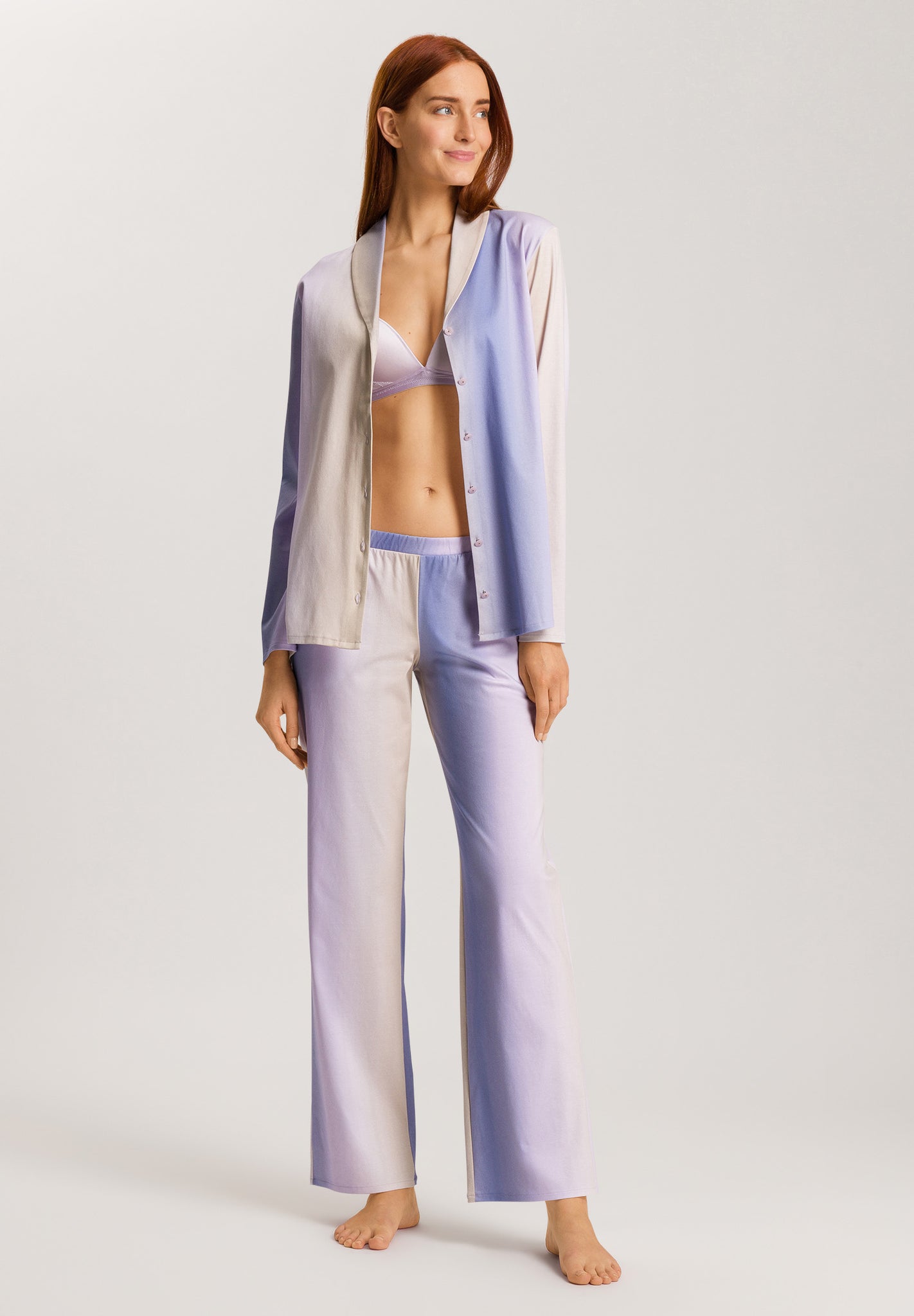 Hanro Loie Long Sleeve Shawl Collar Shirt