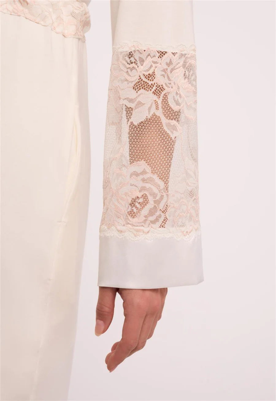 Fleurt romantic lounge kimono with Eco Soft modal and delicate lace