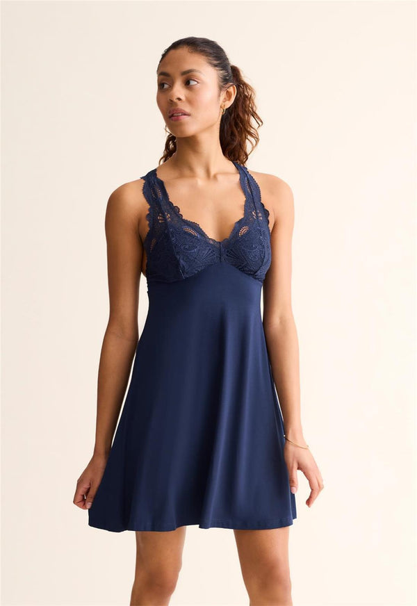 Timeless Fleur’t chemise featuring delicate lace and flattering fit