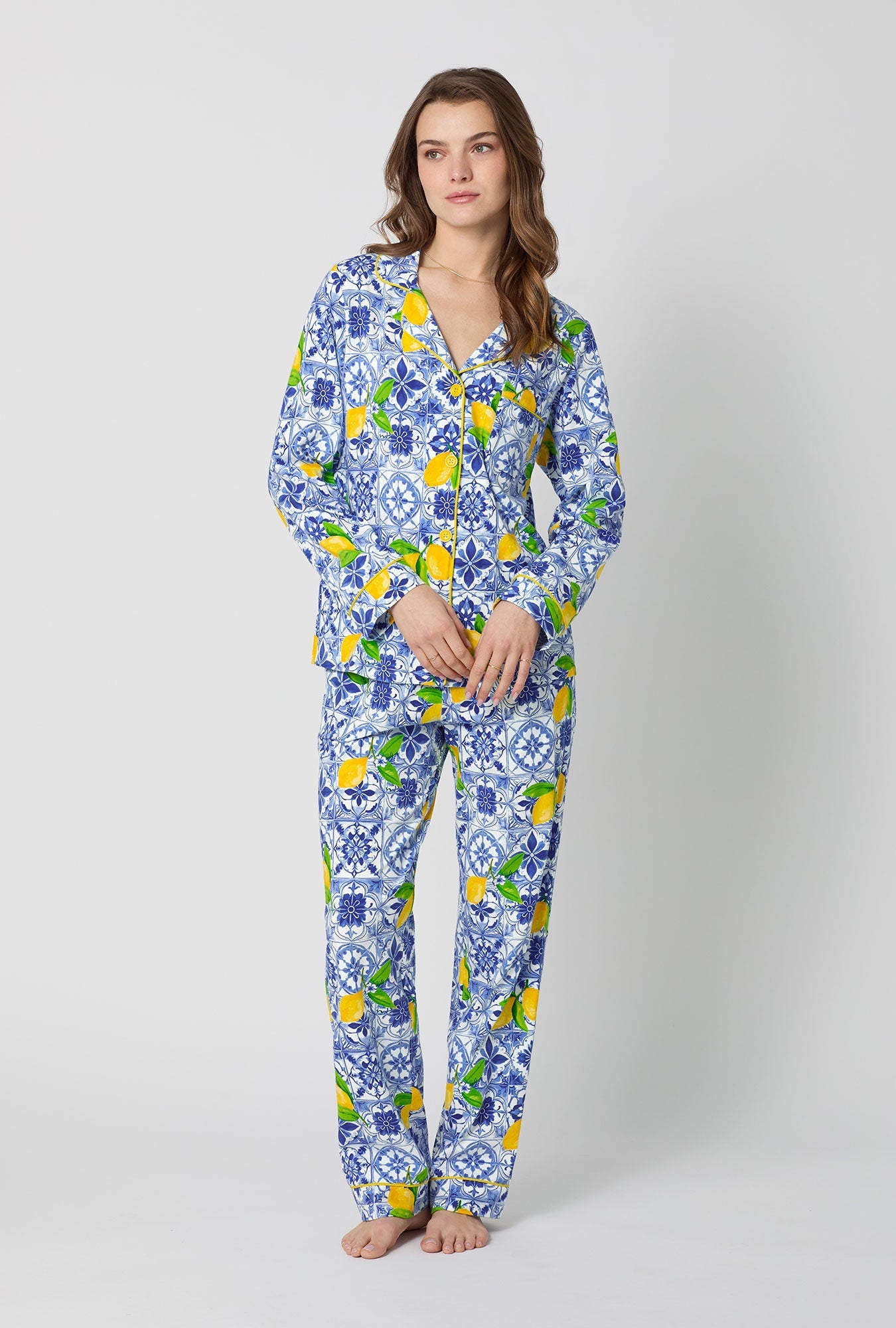 Bed Head Azure Summer L/S Classic Stretch Jersey PJ Set