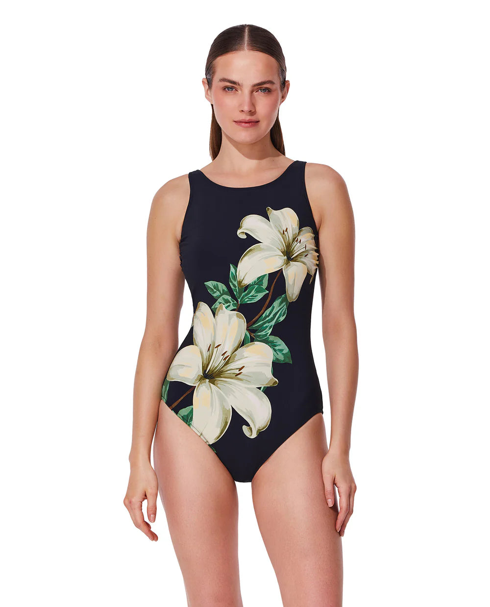 Yuri Flower Post Mastectomy High Neck One Piece