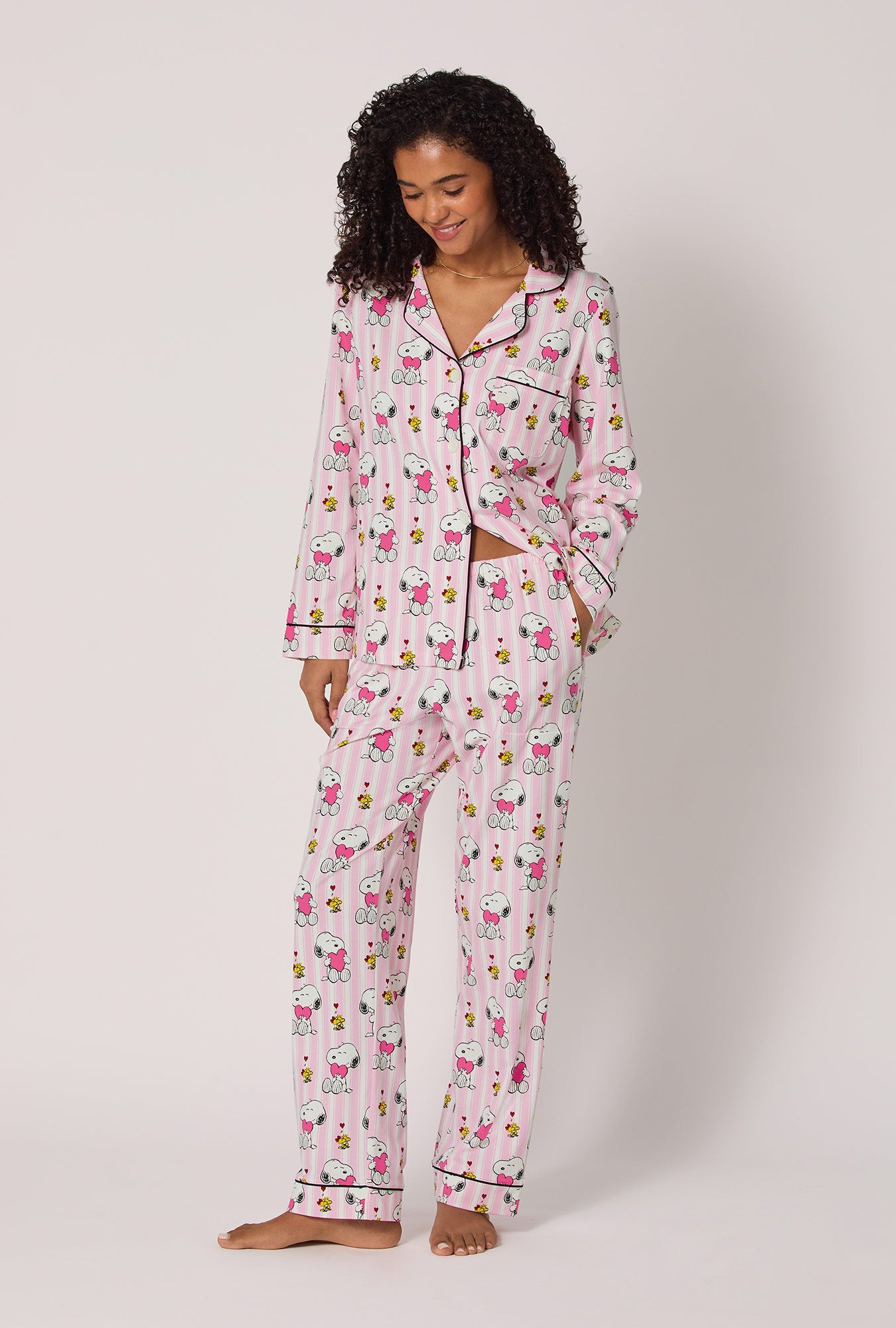 Bed Head Classic Long Sleeve PJ Set- Snoopys Valentine