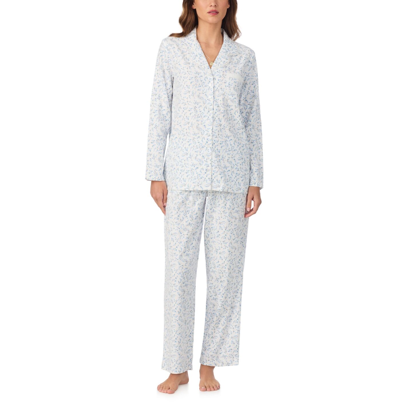Eileen West Brushed Flannel Notch Collar Long PJ Set