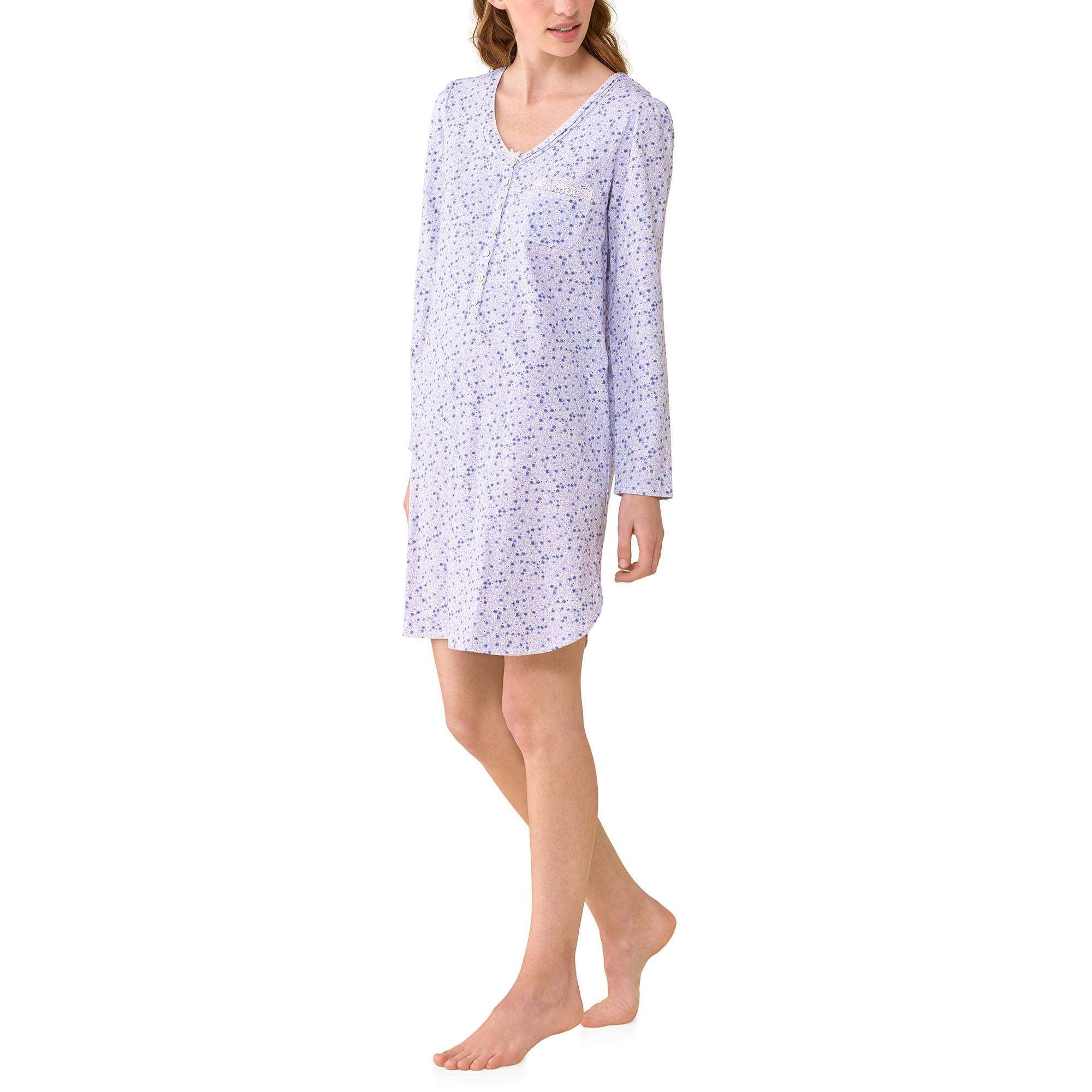 Eileen West Cotton Peached Jersey 36" L/S Nightshirt