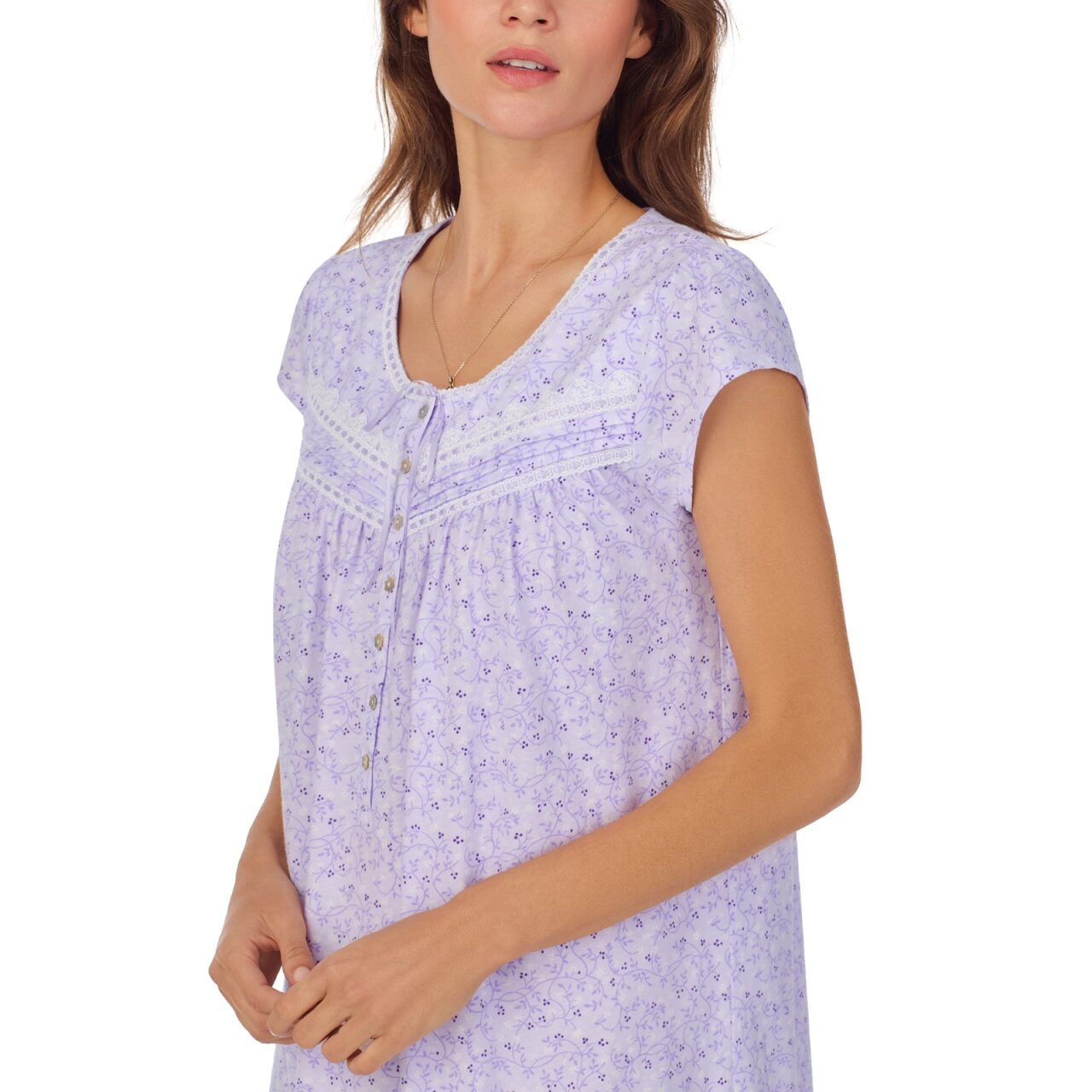 Cotton jersey gown with pintuck details