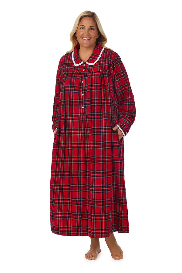 Lanz of Salzburg Plus Size Flannel Long Gown
