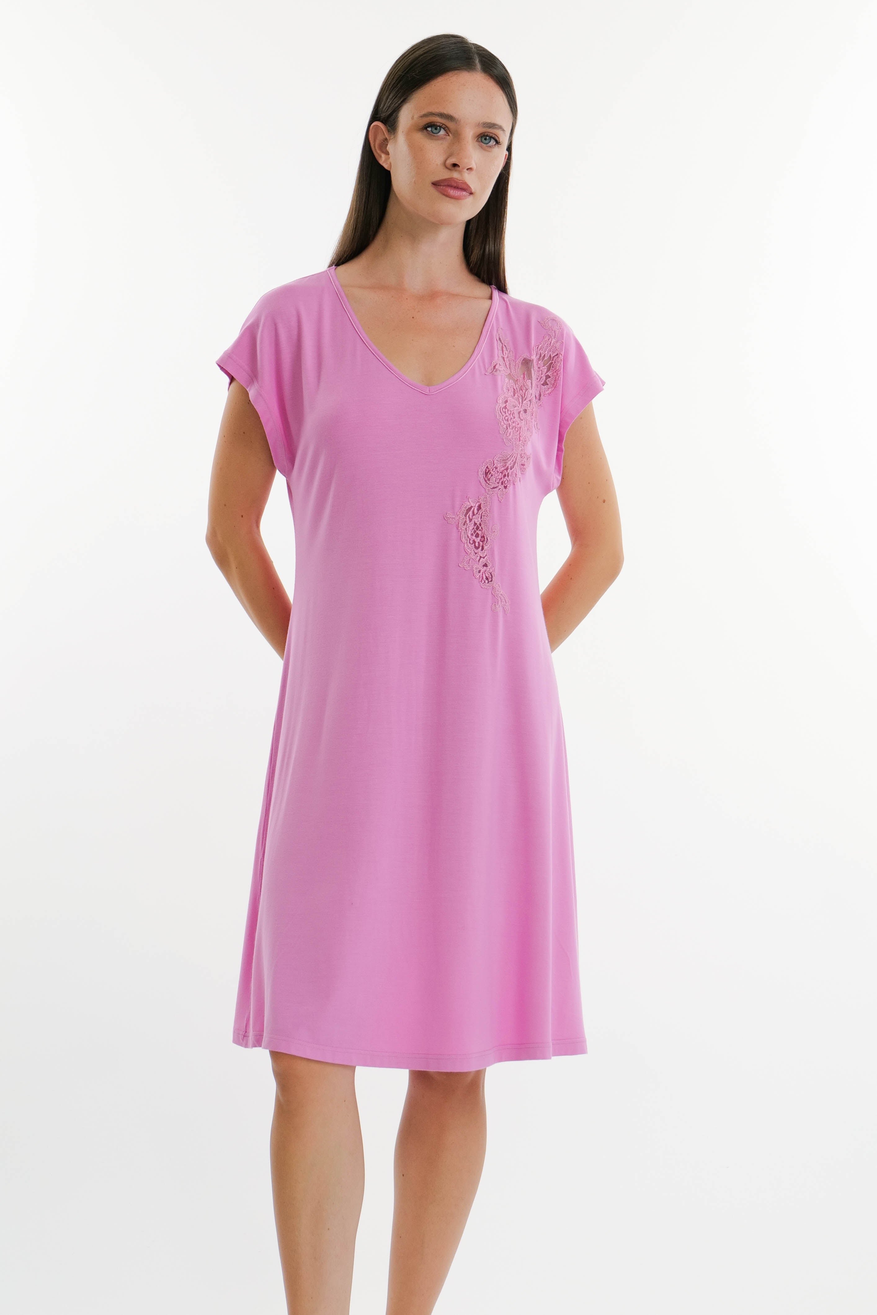 Verdiani Cap Sleeve Short Nightdress