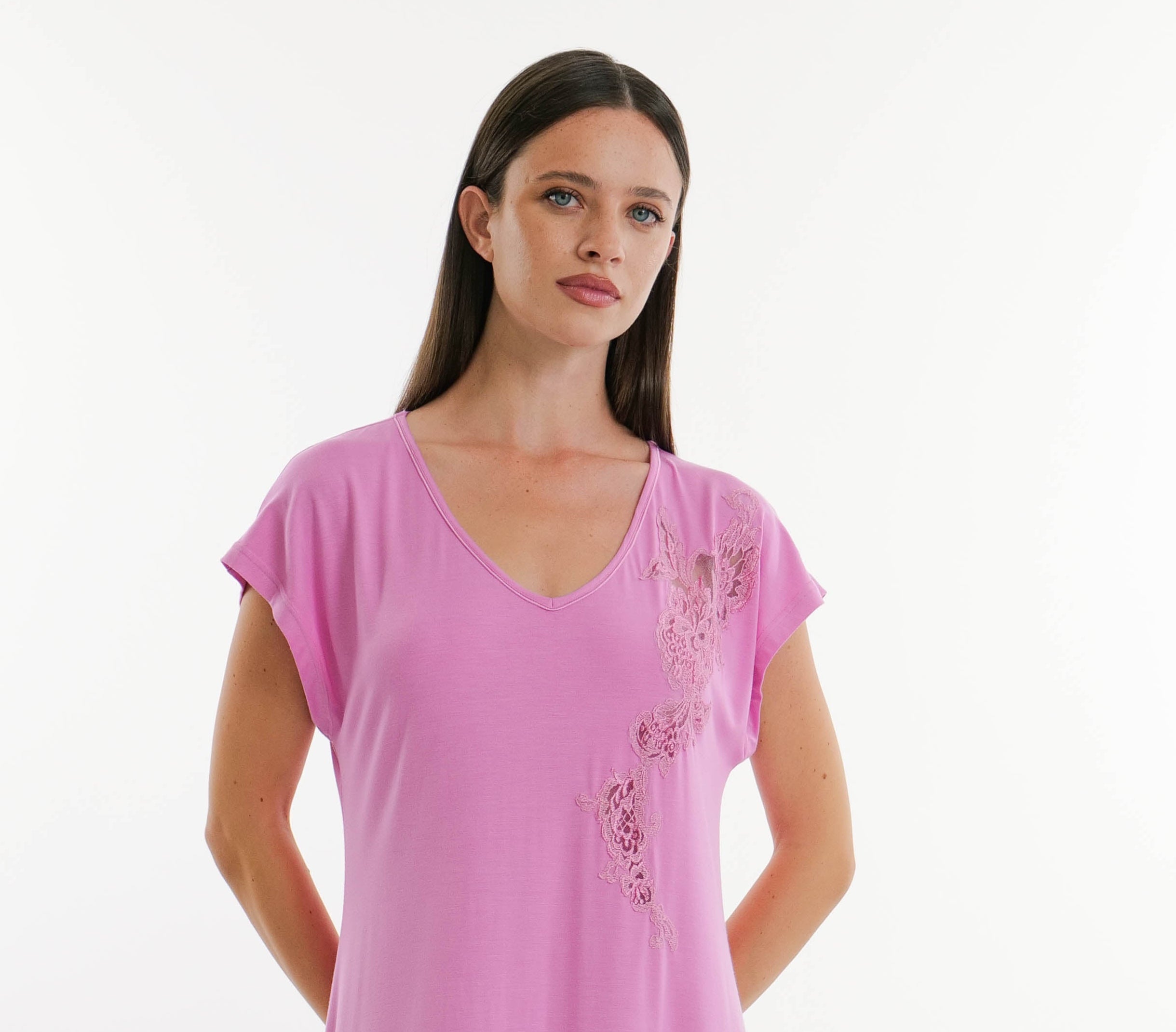Verdiani Cap Sleeve Short Nightdress
