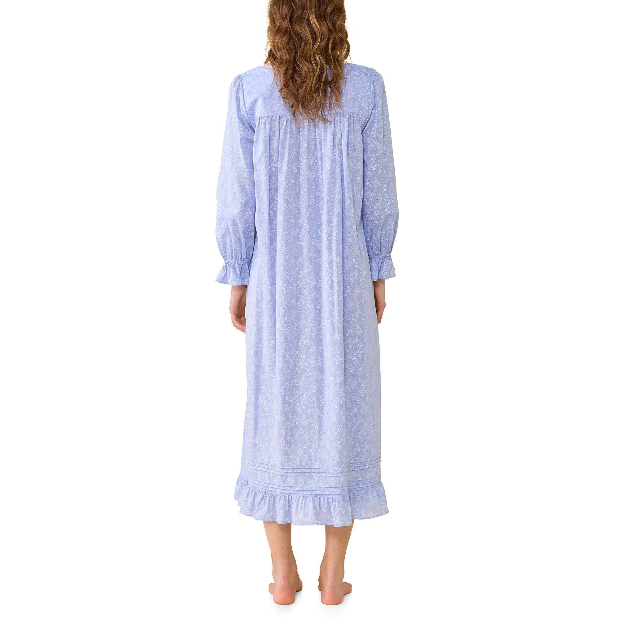 Eileen West Cotton Yarn Dyed Chambray 50" Ballet L/S Nightgown
