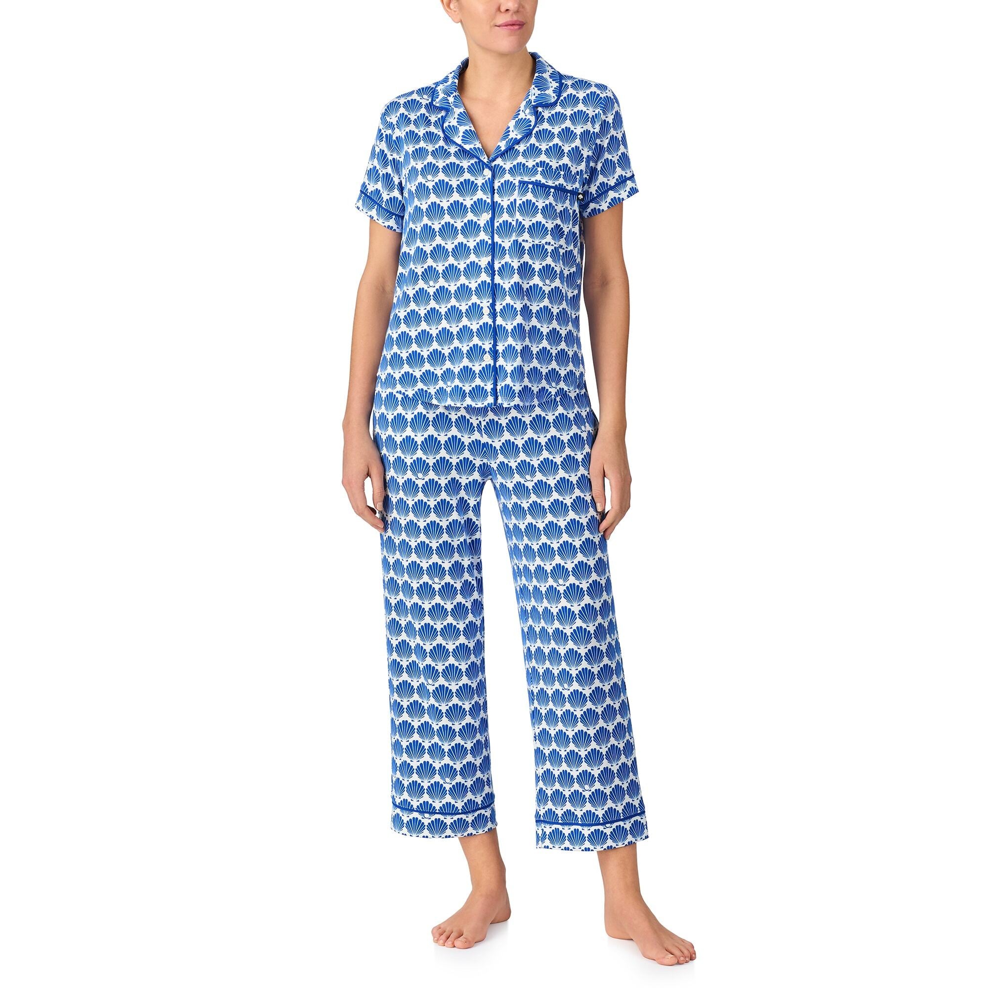 Kate Spade S/S Cropped PJ Set- Blue/Grd