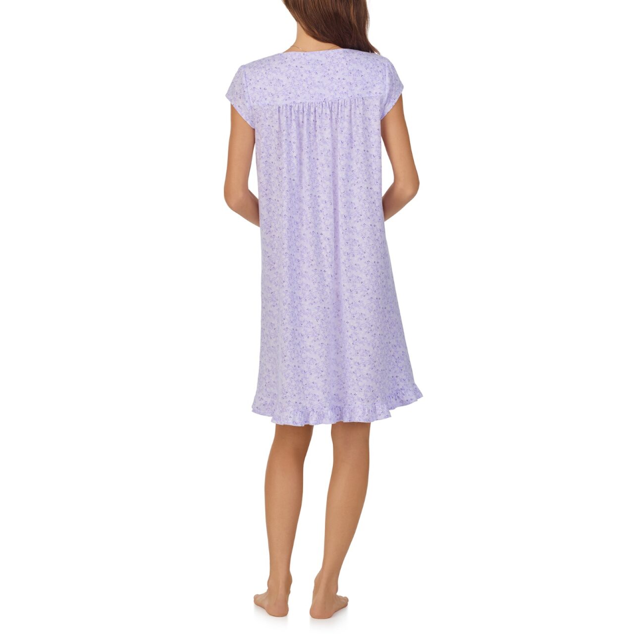 Short nightdress with ribbon-beaded lace