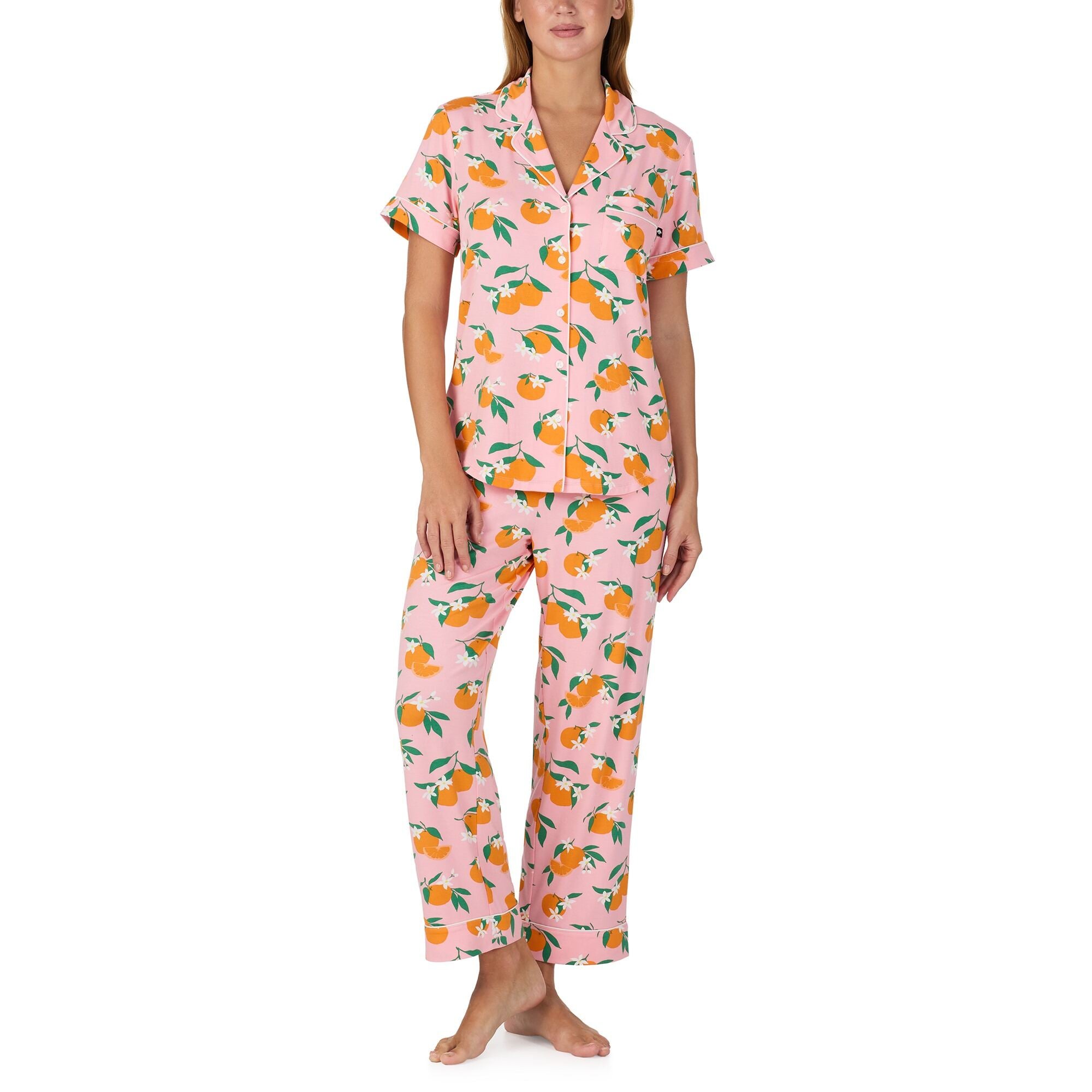 Kate Spade Modal Jersey S/S Notch Crop PJ Set