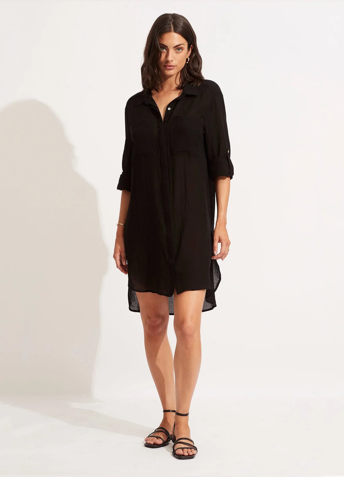 Seafolly Beach Basics Crinkle Twill Beach Shirt