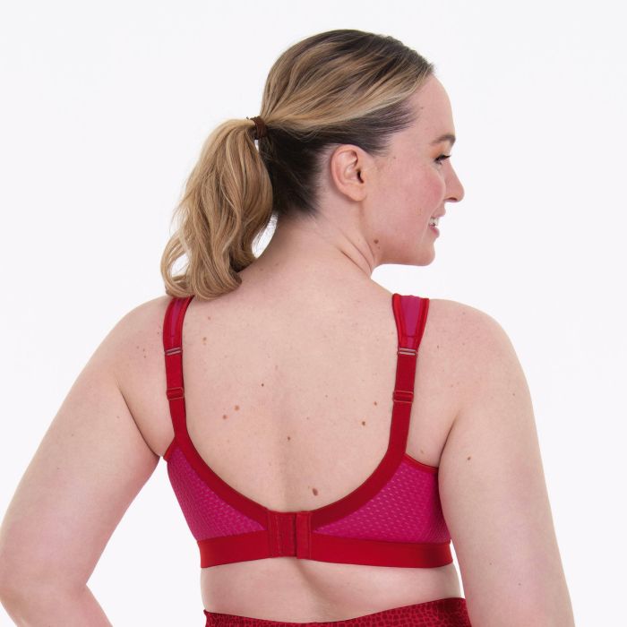 Supportive red non wired sports bra