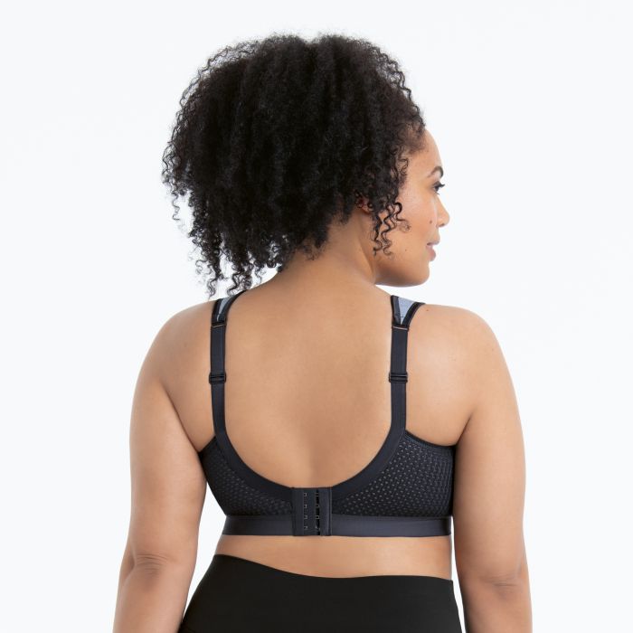 Comfortable grey non-wired bra for workouts