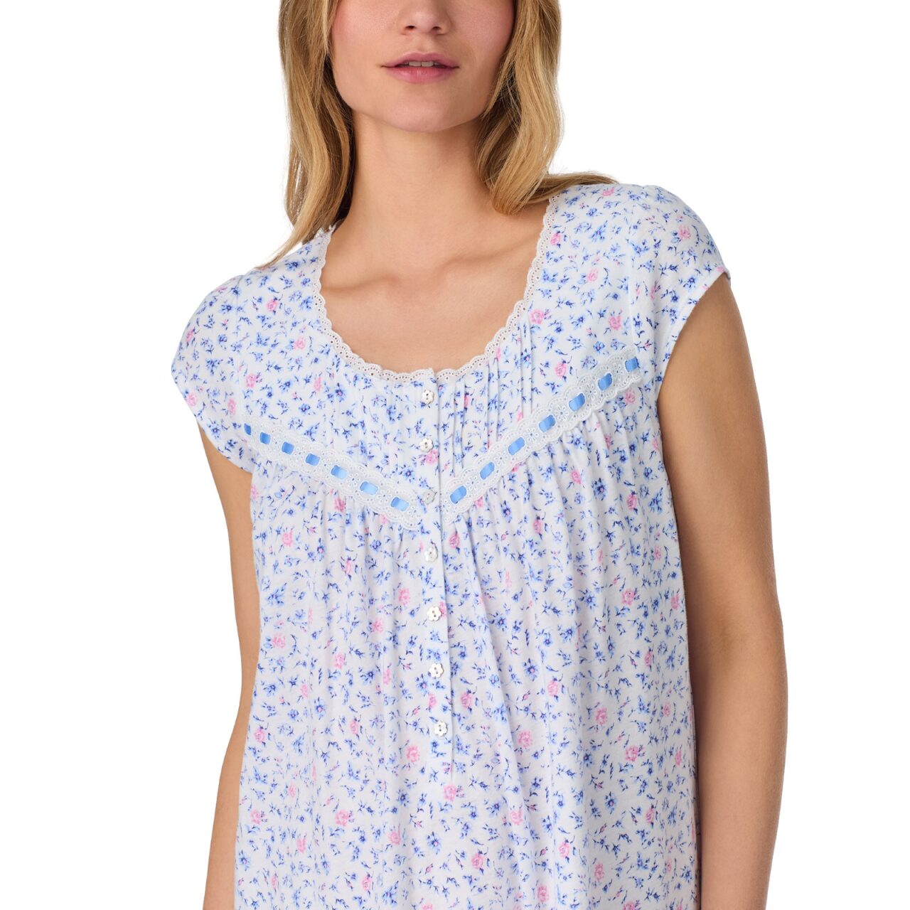 Eileen West Short Cap Sleeve Cotton Jersey Nightgown