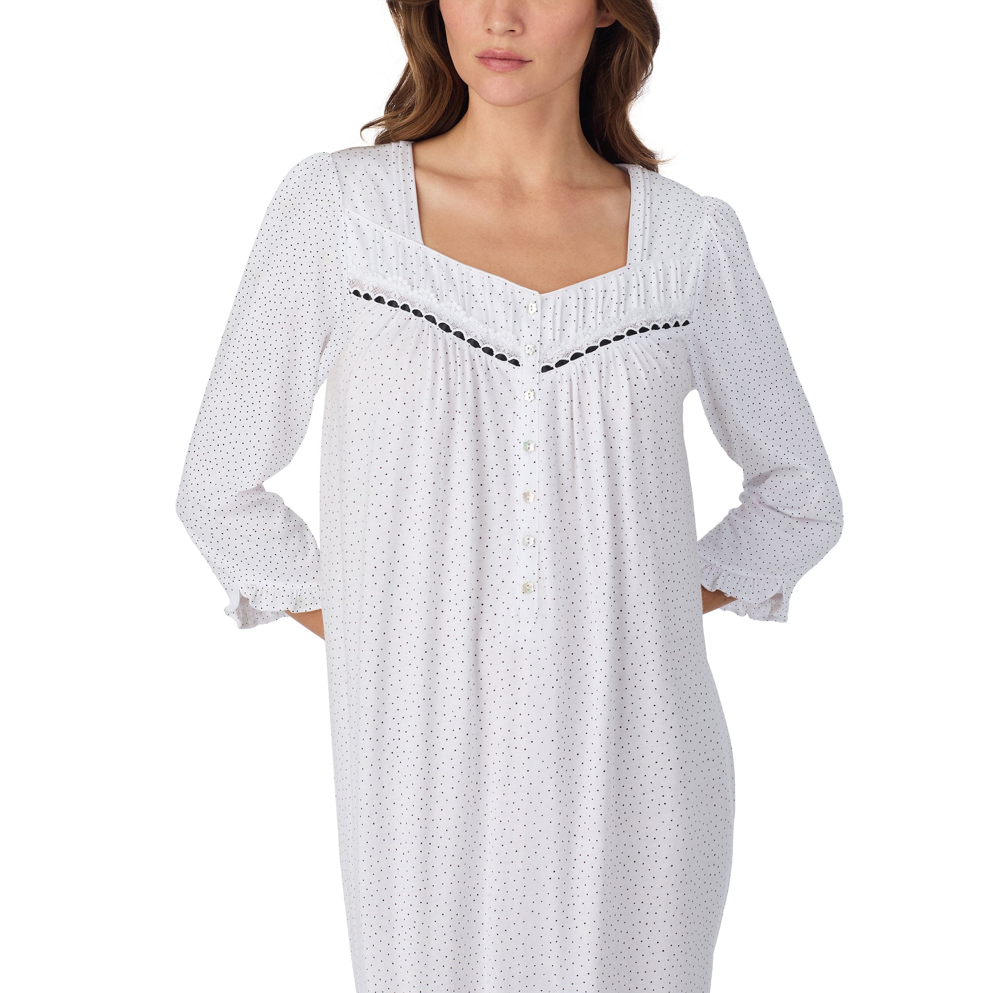 Eileen West 100% Cotton Jersey Knit 48" 3/4/S Nightgown