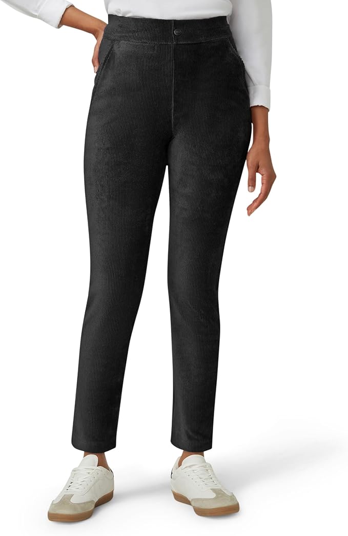Hue Hi Rise Corduroy Straight Leg Pants