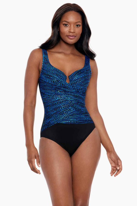 Miraclesuit Layered Escape One Piece in Dot Com