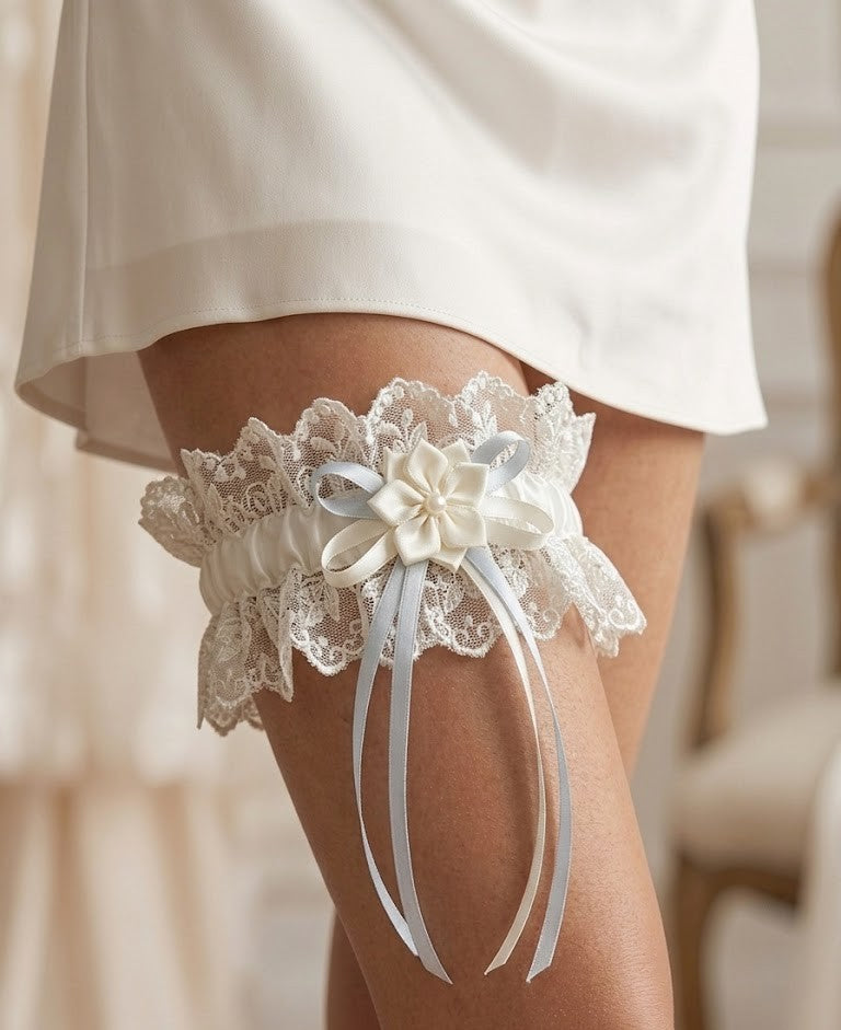 Simply Charming Lace Garter With Flower