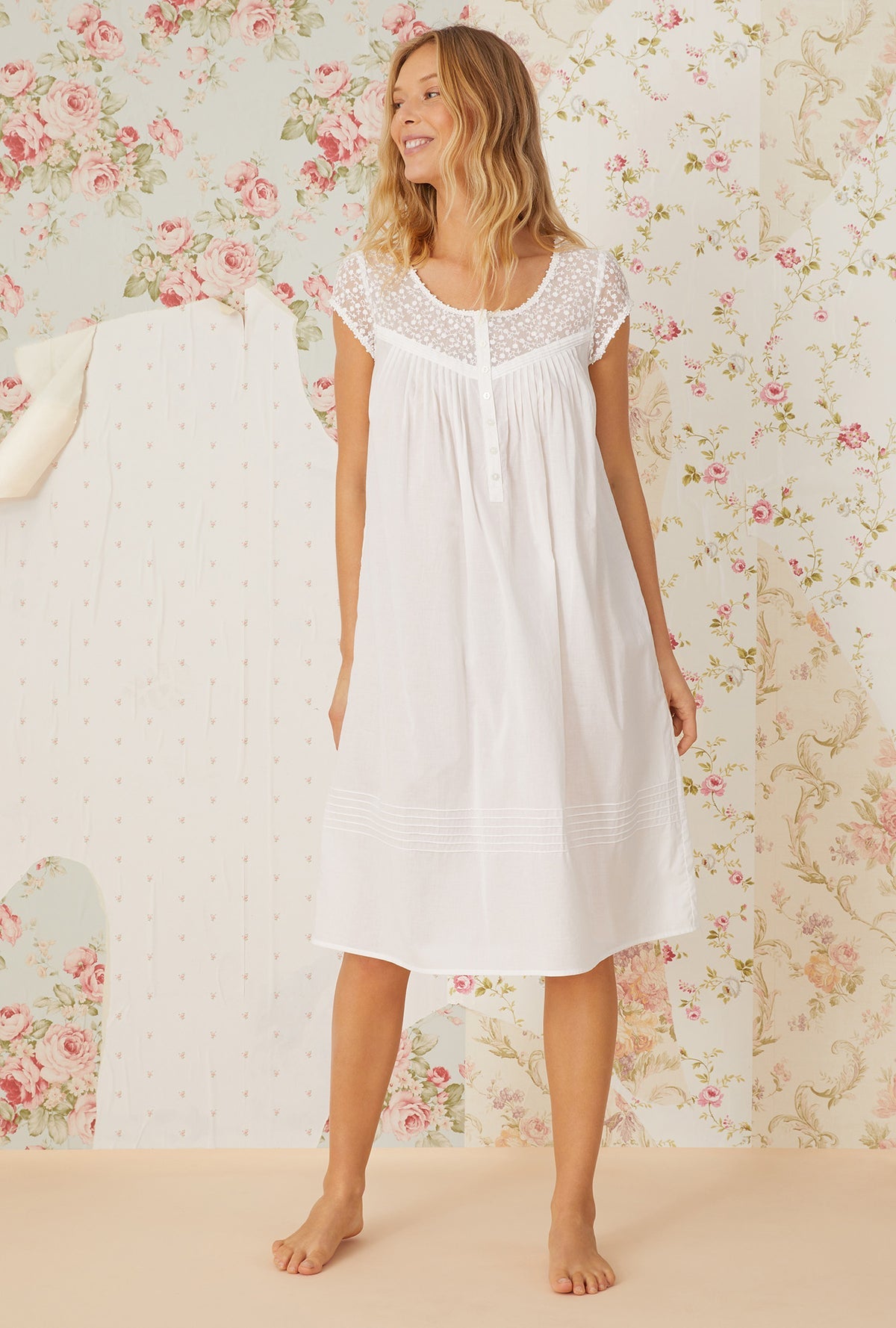 Eileen West 100% Cotton Woven Lawn 42" Waltz C/S Nightgown
