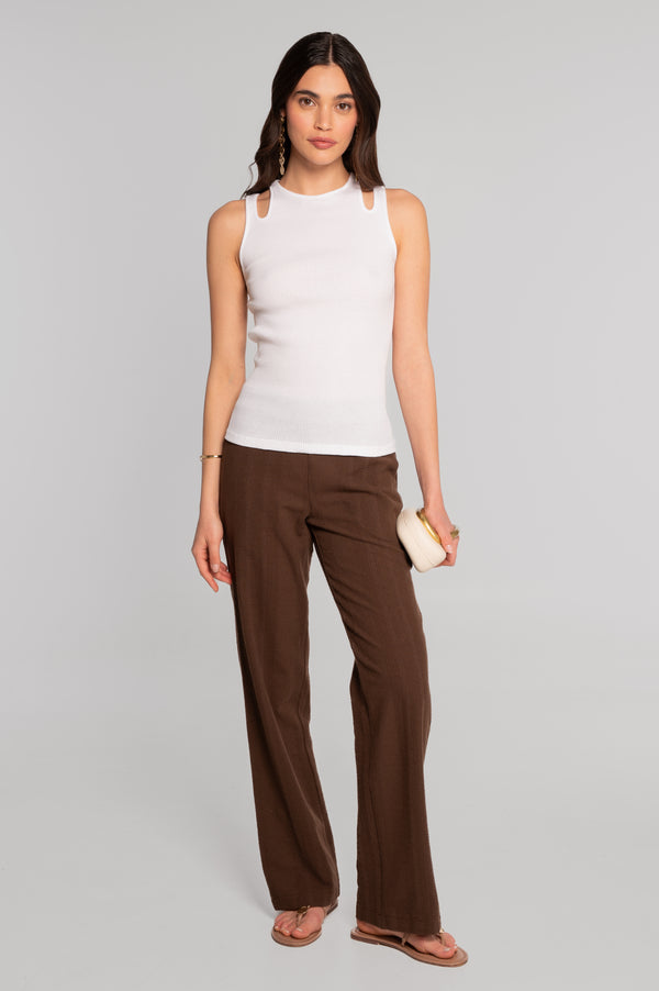 Seamless ribbed cotton tank