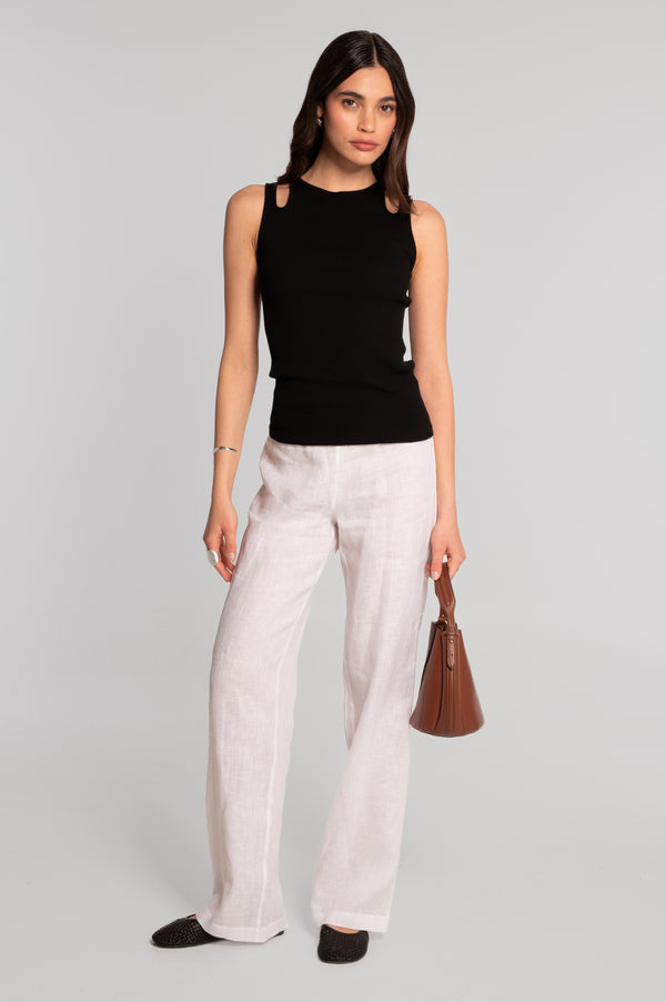 Wide leg 100% linen pants