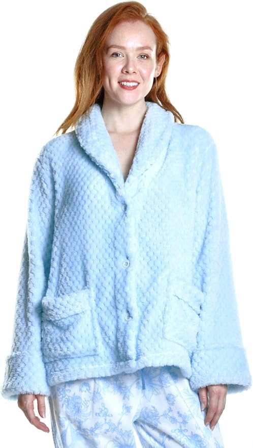 La Cera Honeycomb Fleece Bed Jacket