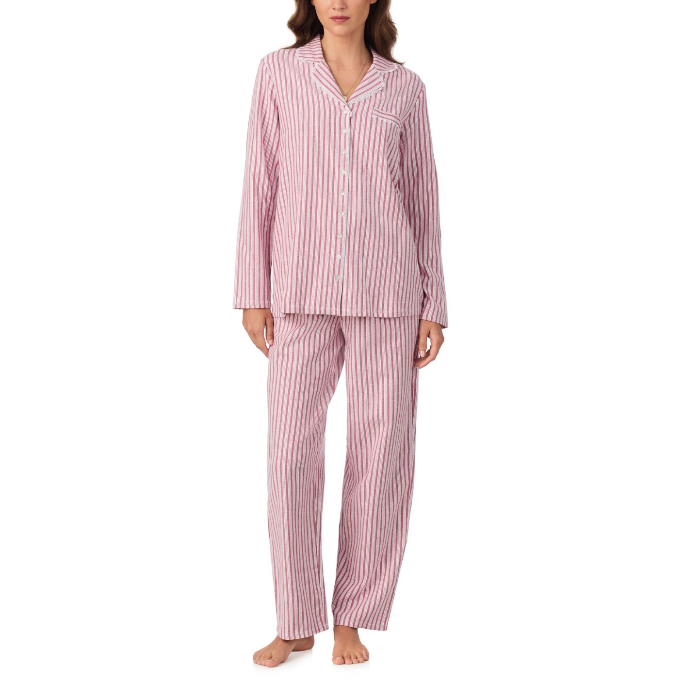 Eileen West Brushed Flannel Notch Collar PJ Set
