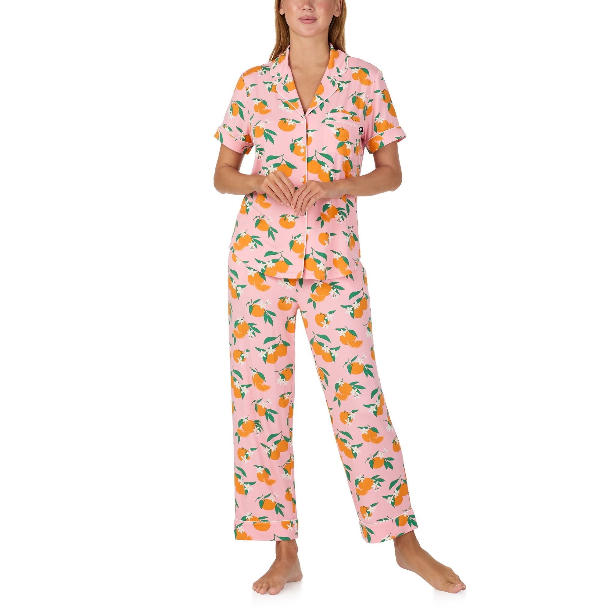 Kate Spade Modal Jersey S/S Notch Crop PJ Set