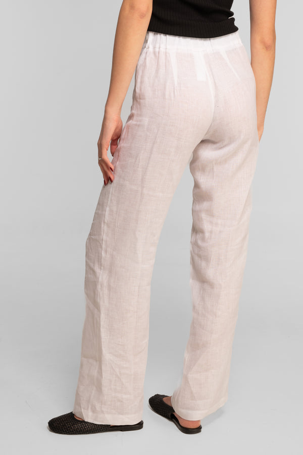 Relaxed fit wide leg linen pants