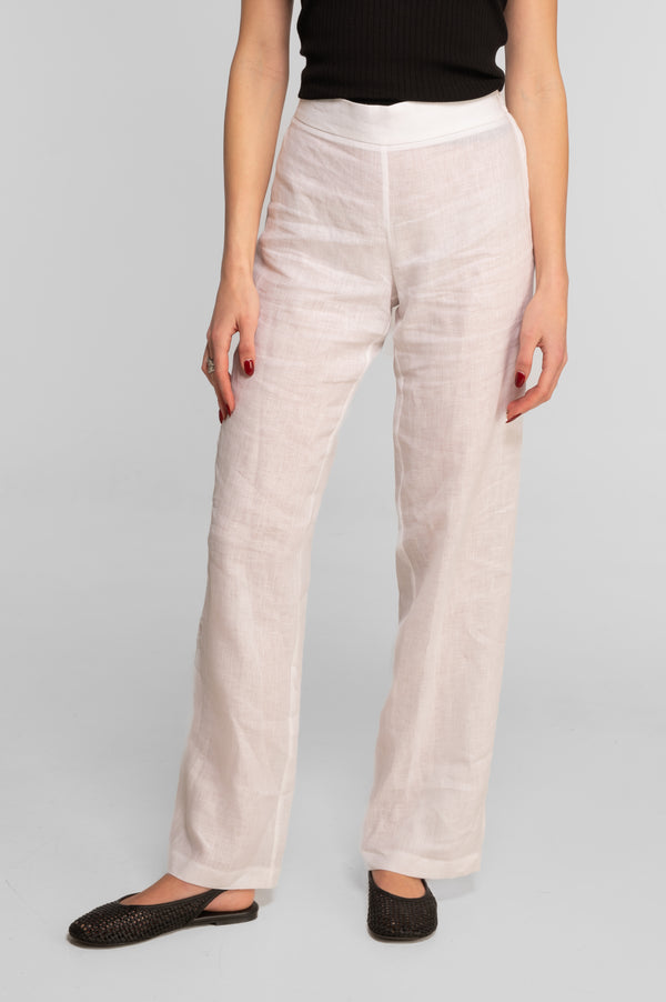 Oscalito Lino wide leg linen trousers