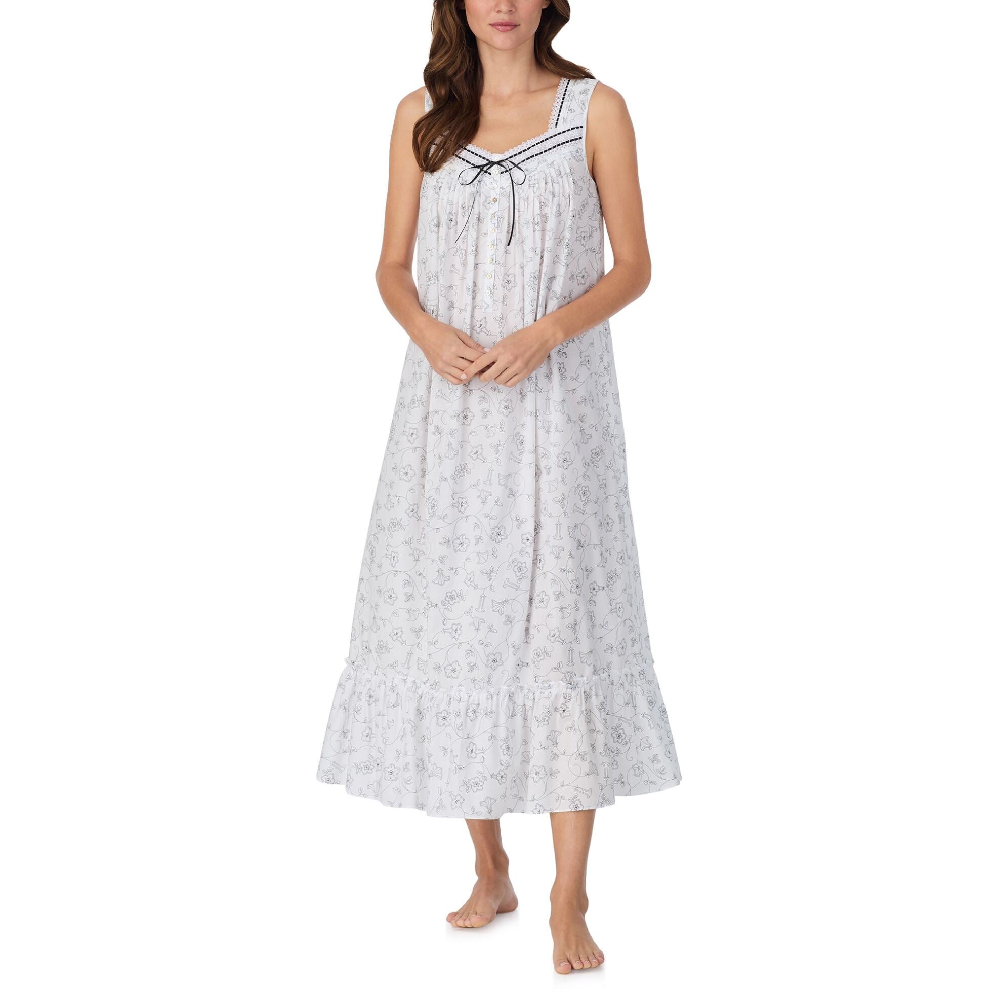 Eileen West 100% Cotton Lawn "The Eileen" 50" S/L Ballet Nightgown