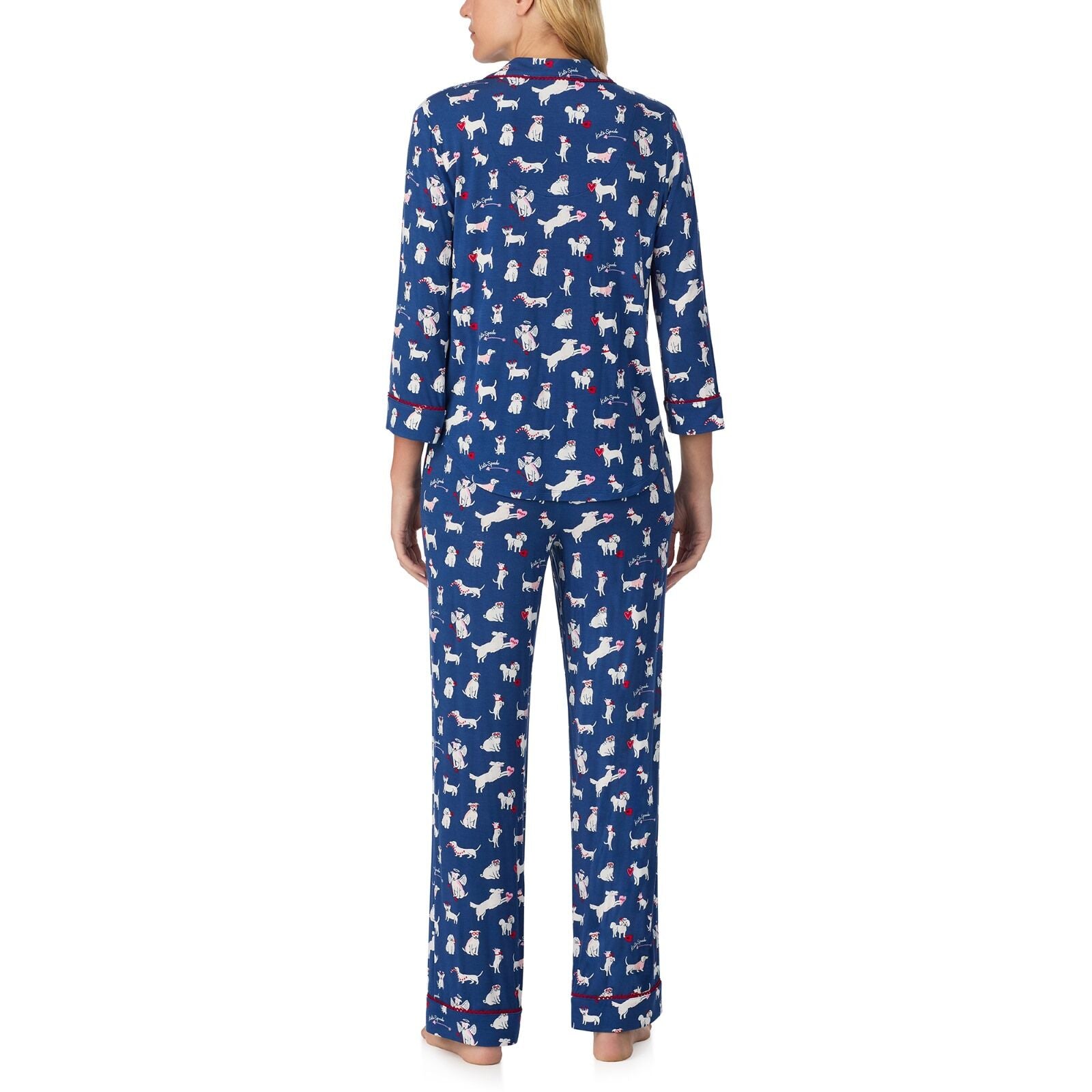 Kate Spade 3/4/Sleeve Notch Long PJ Set