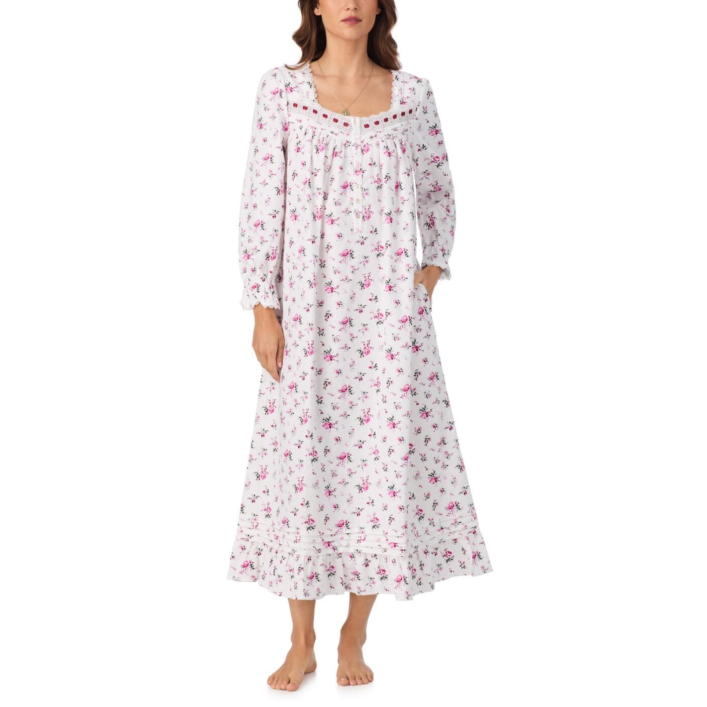 Eileen West Flannel 50" L/S Ballet Nightgown