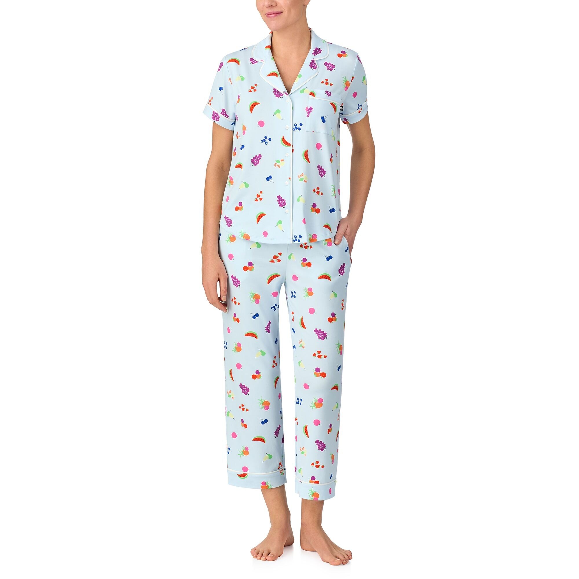 Kate Spade S/S Cropped PJ Set- Blue/Grd