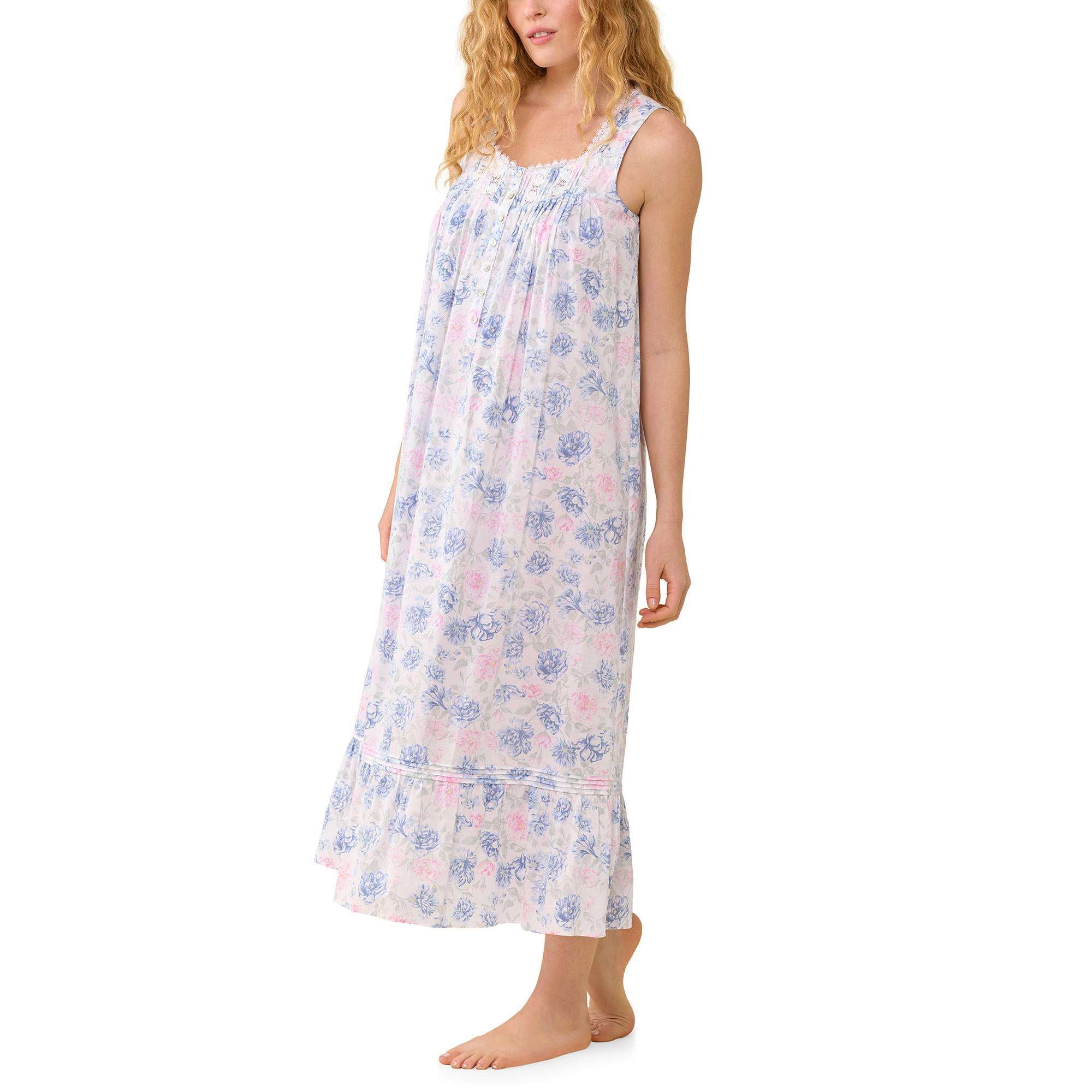 Eileen West Cotton Woven Lawn"The Eileen" 50" Ballet S/L NIghtgown