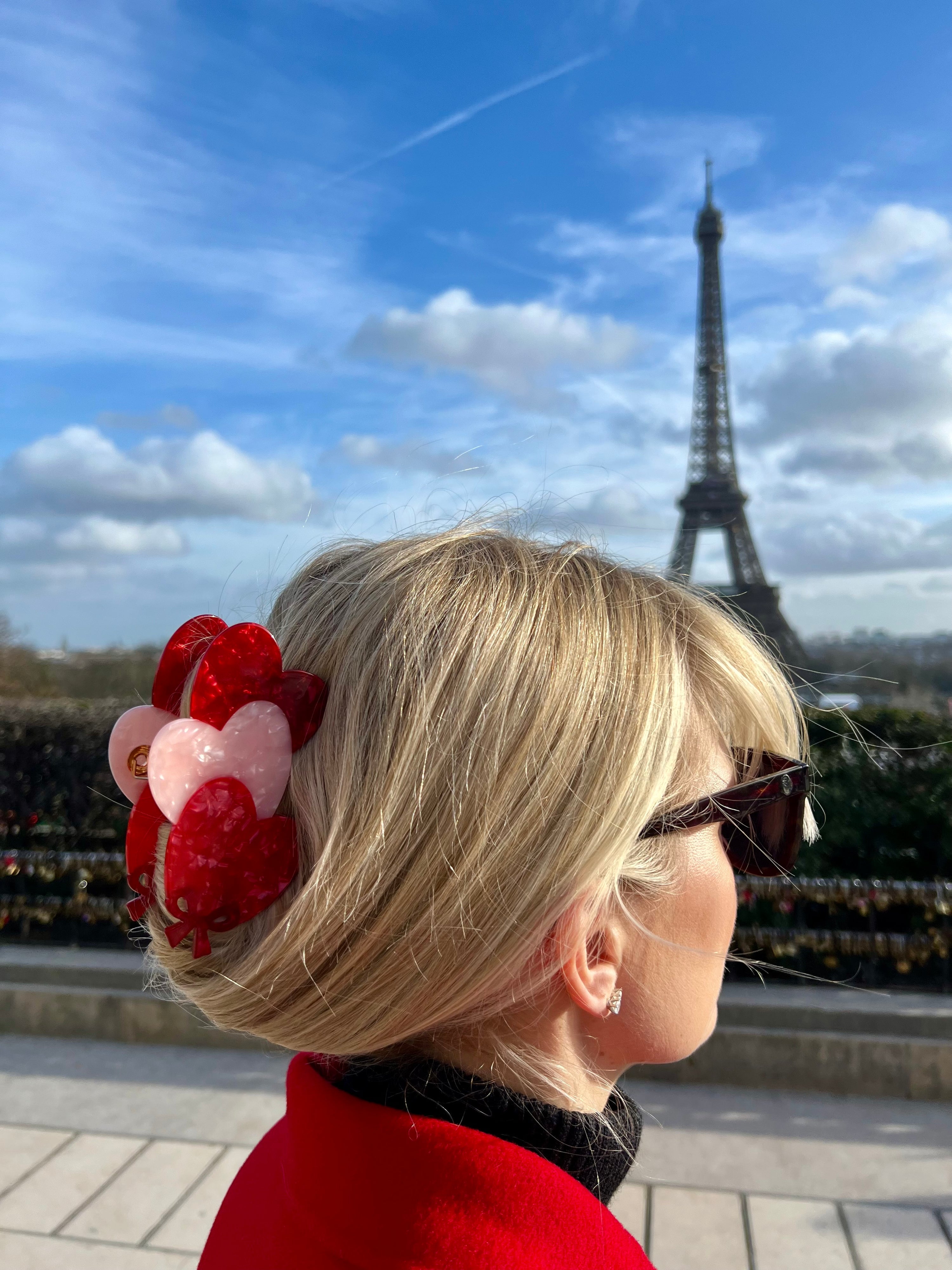 Solar Eclipse Hand-Painted Lover Heart Claw Clip