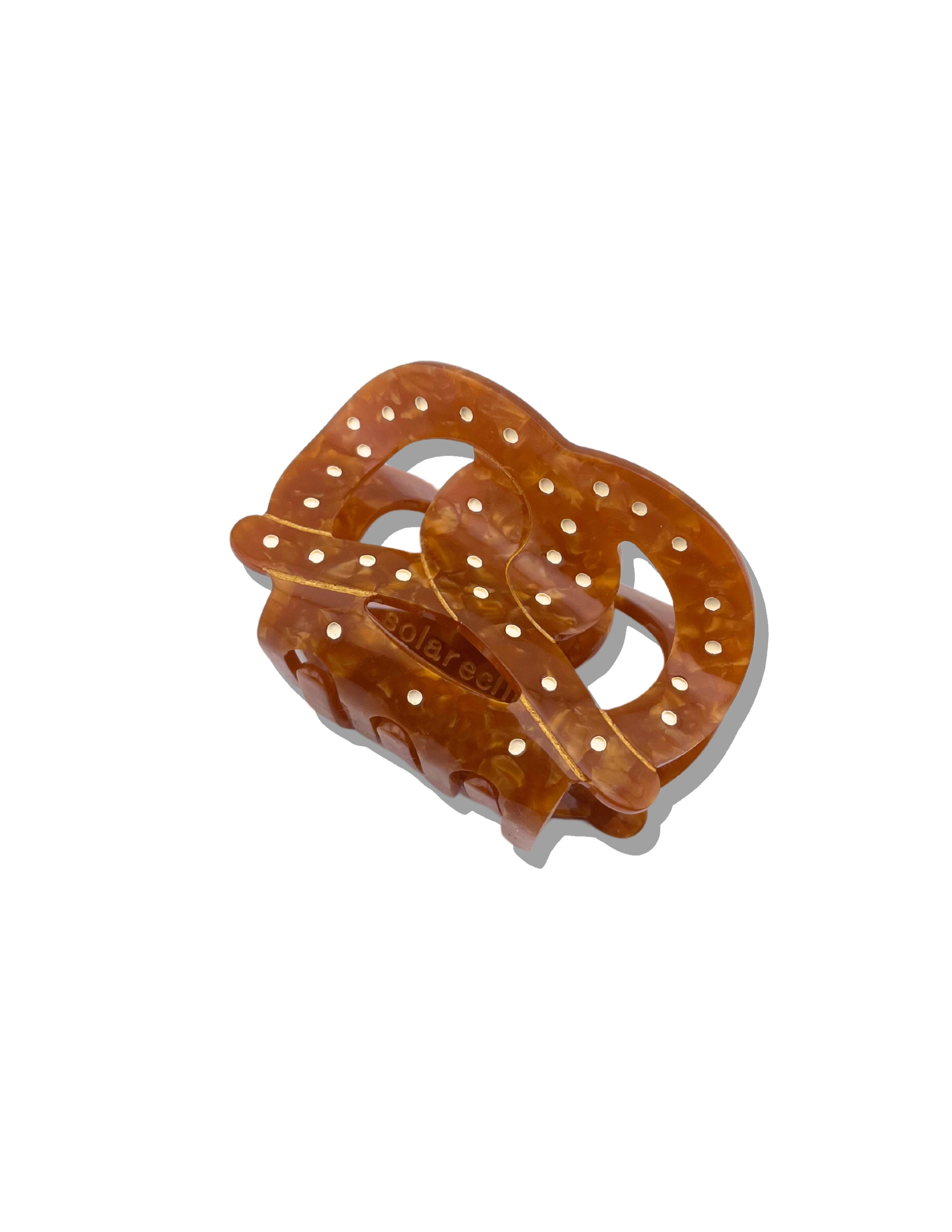 Solar Eclipse Hand-Painted Pretzel Snack Hair Claw Clip